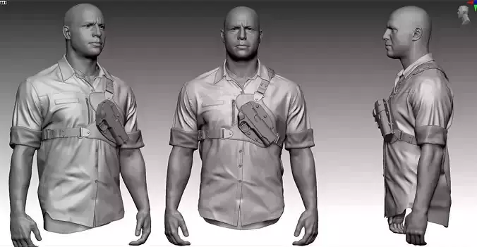Joe High poly cloth and low poly head Two versions