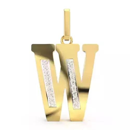 W SCRIPT DIAMOND PENDANT