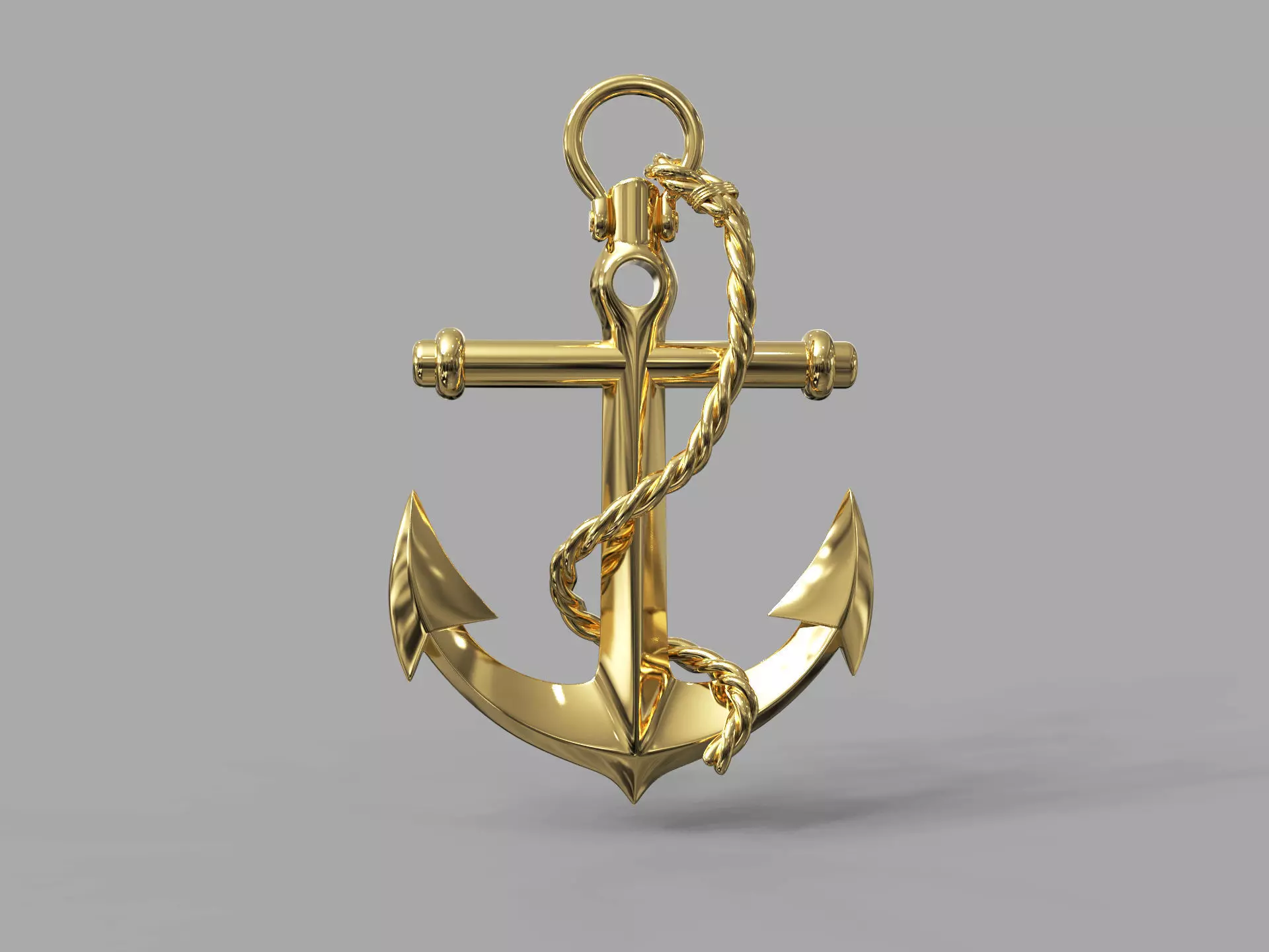 Anchor silver 3D model_0