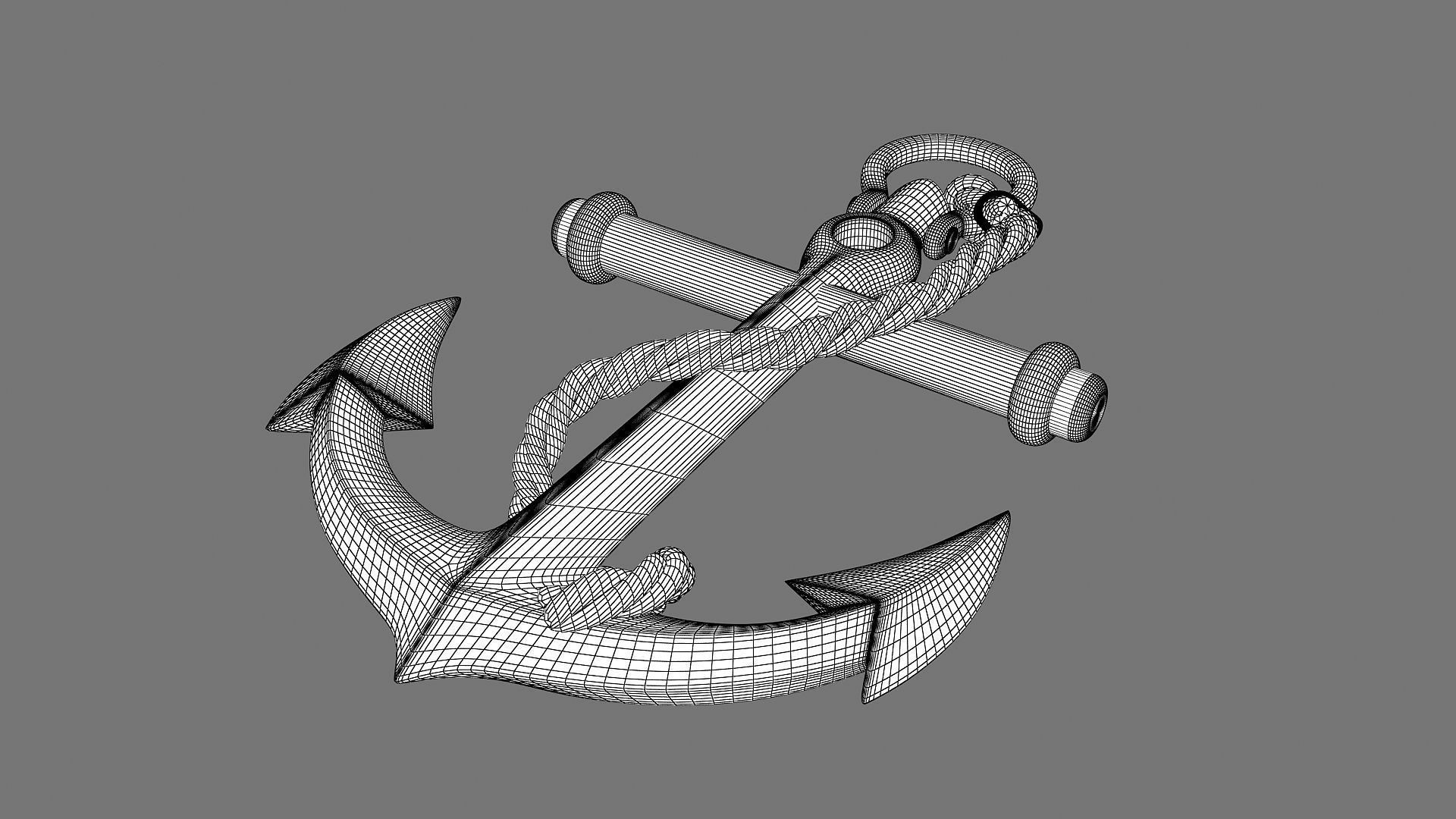 Anchor silver 3D model_9