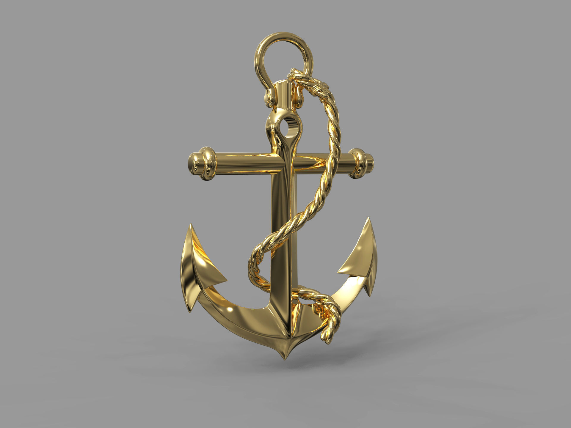 Anchor silver 3D model_1