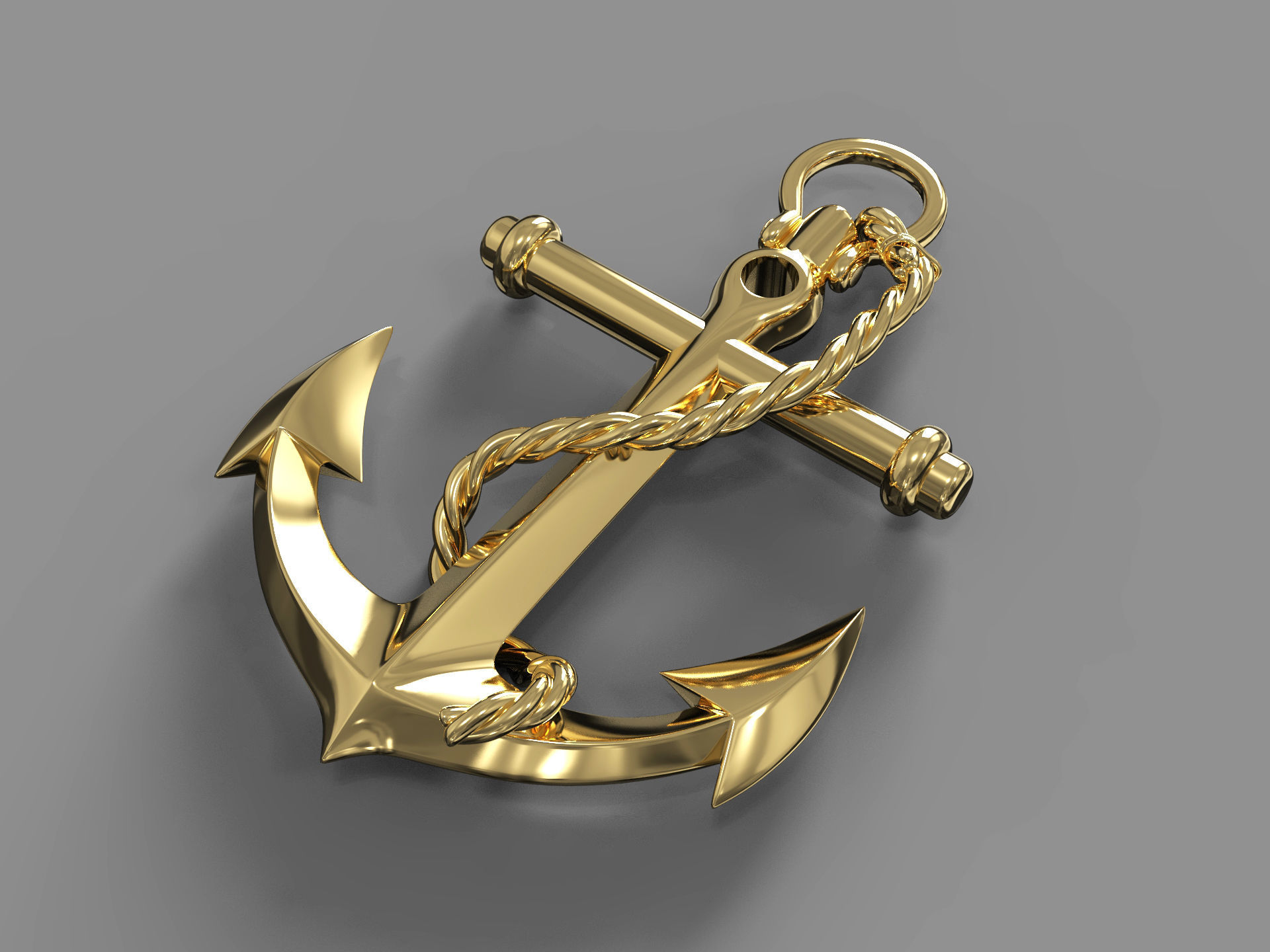 Anchor silver 3D model_2