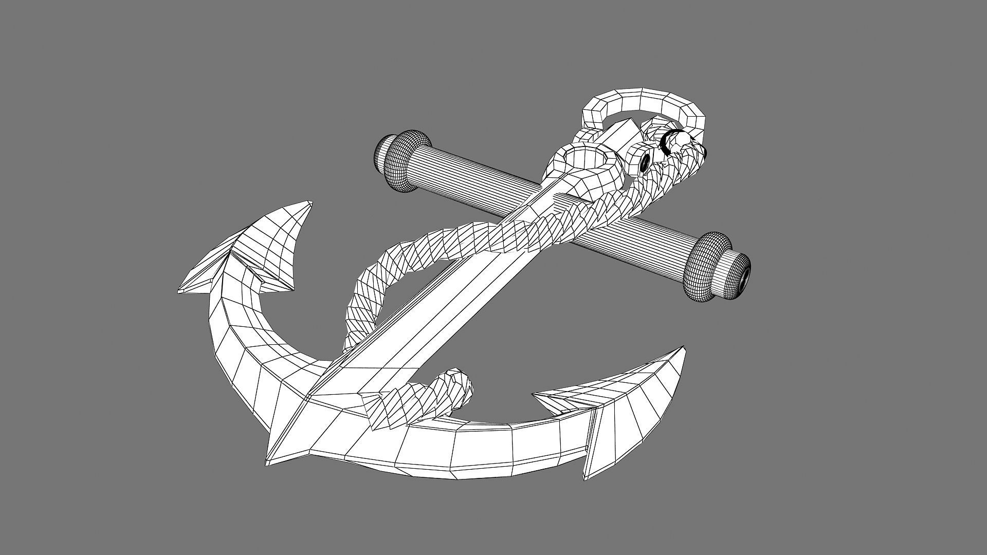 Anchor silver 3D model_8