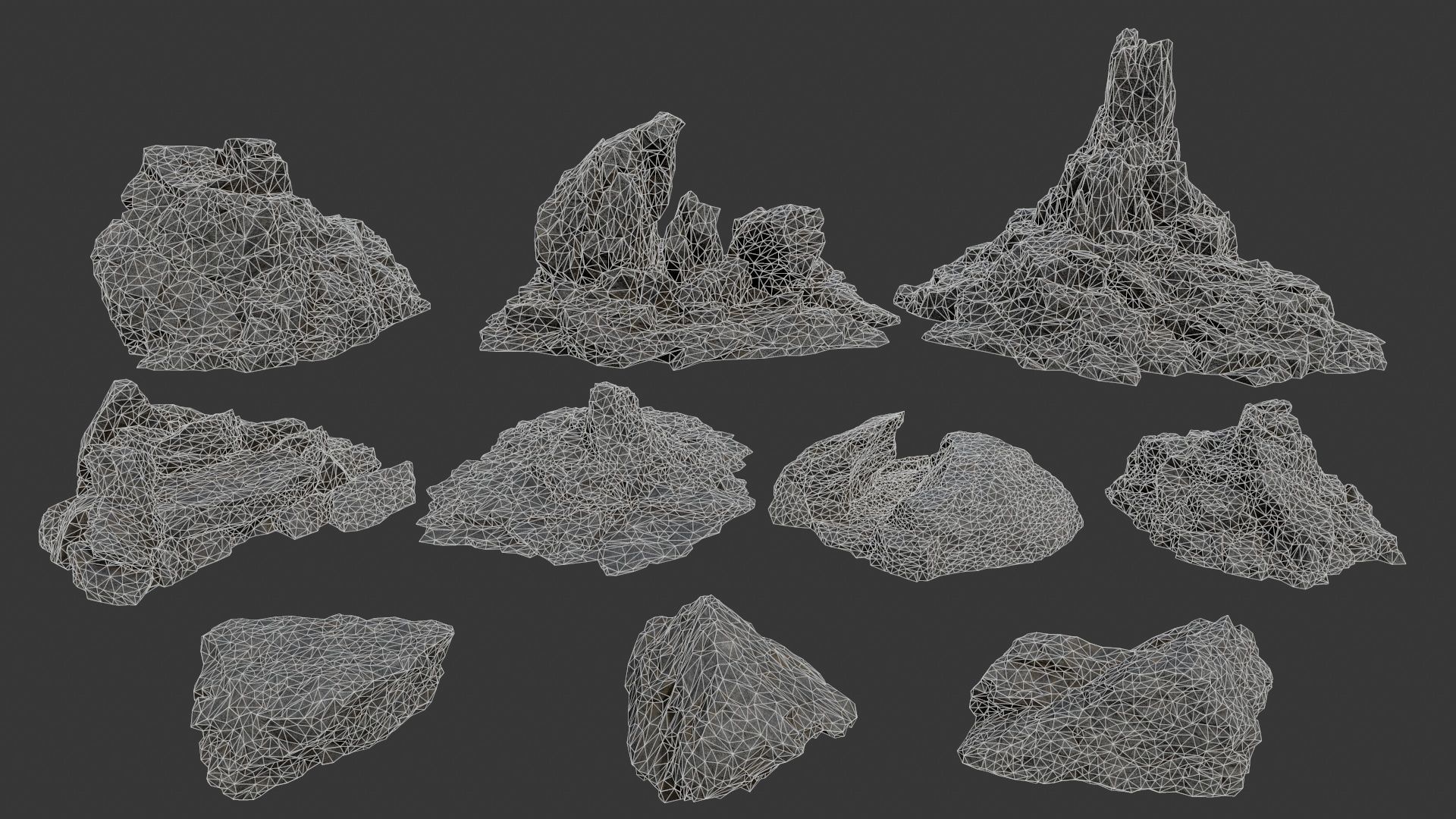 rocks rock Low-poly 3D model_33