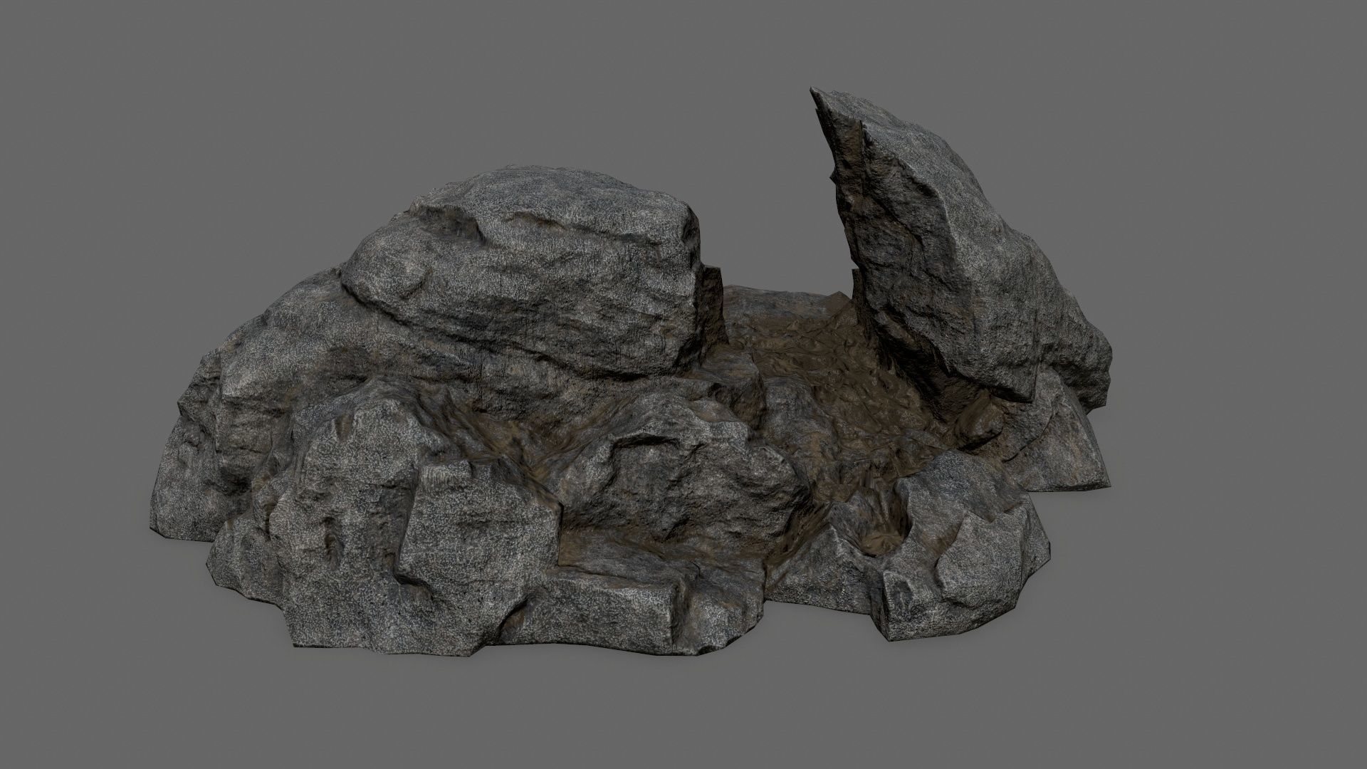 rocks rock Low-poly 3D model_26