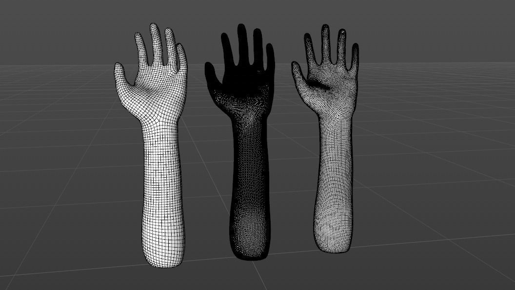 Hand 3 level of detail Free 3D model_1