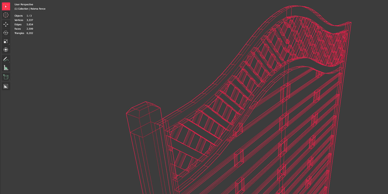 Paloma Garden Fence Low-poly 3D model_7