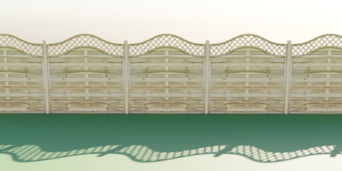 Paloma Garden Fence Low-poly 3D model_11