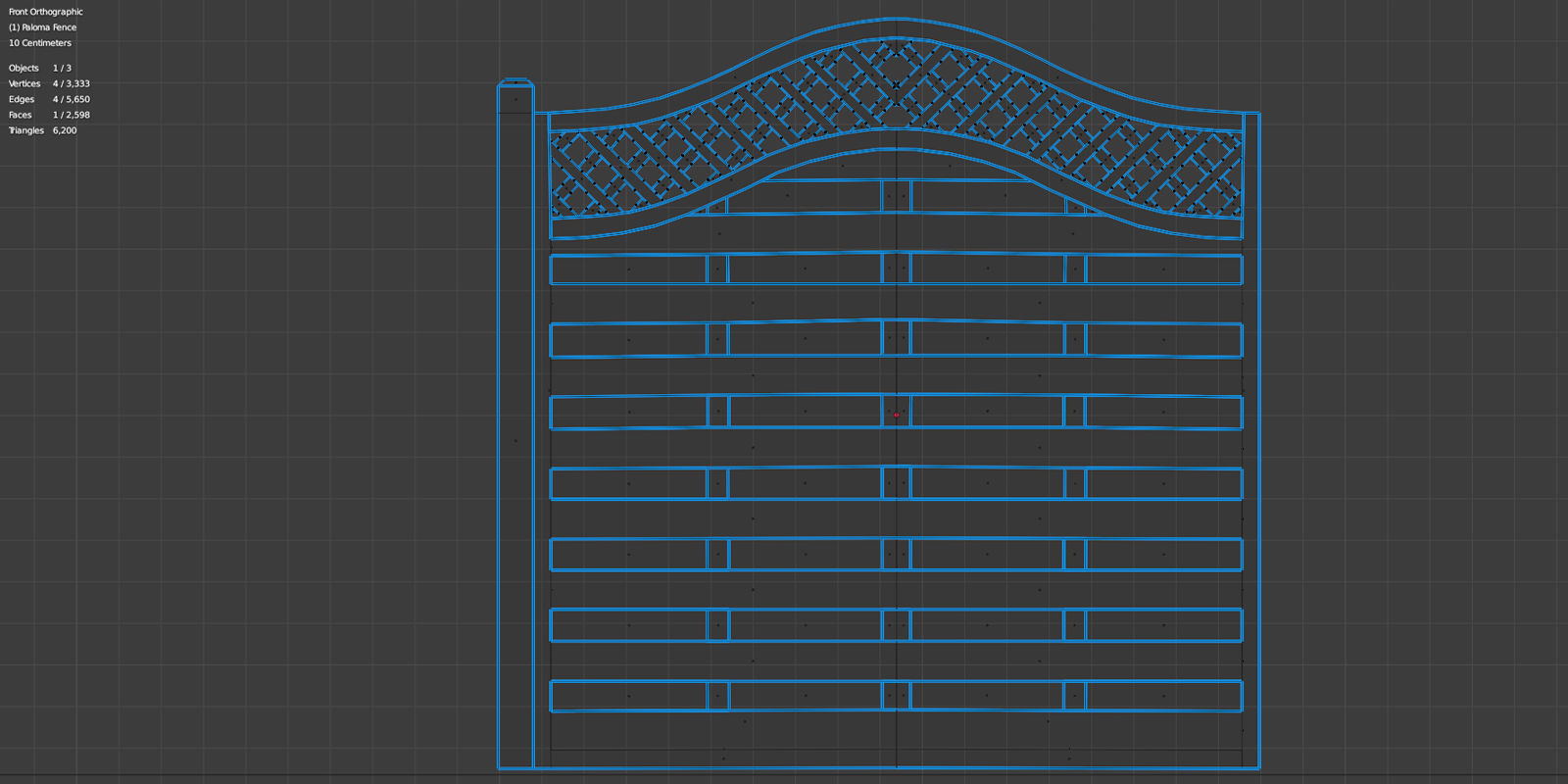 Paloma Garden Fence Low-poly 3D model_6