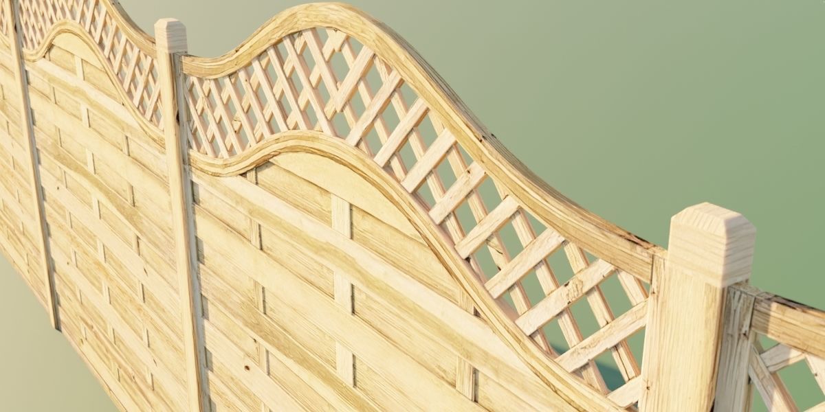 Paloma Garden Fence Low-poly 3D model_8