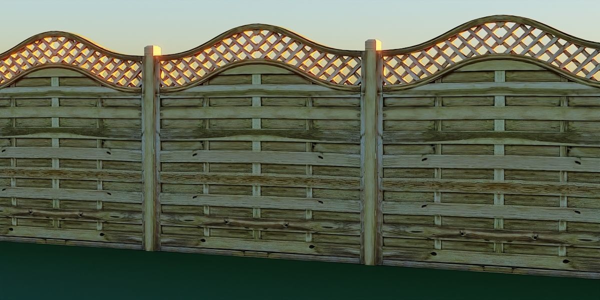 Paloma Garden Fence Low-poly 3D model_2