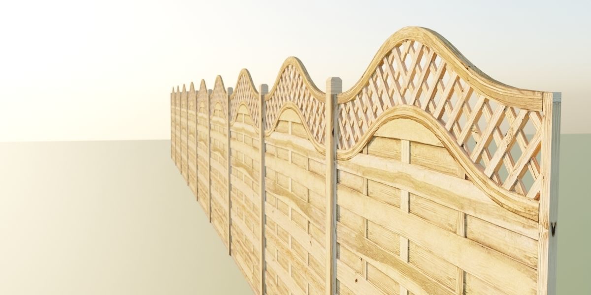 Paloma Garden Fence Low-poly 3D model_9