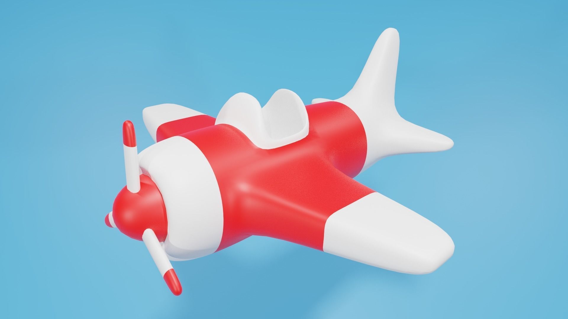 Cartoon Airplane 3D model_5