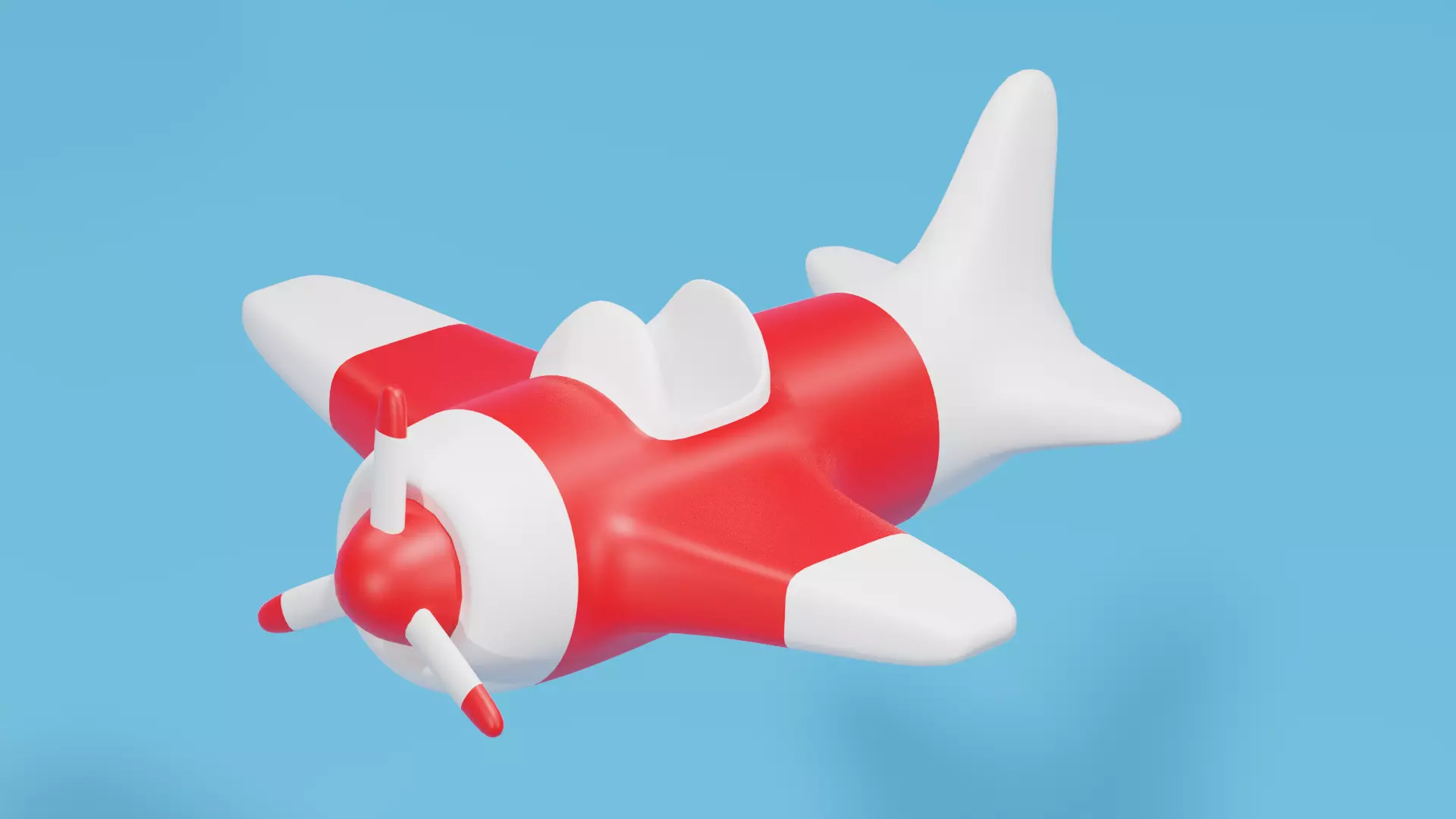 Cartoon Airplane 3D model_0