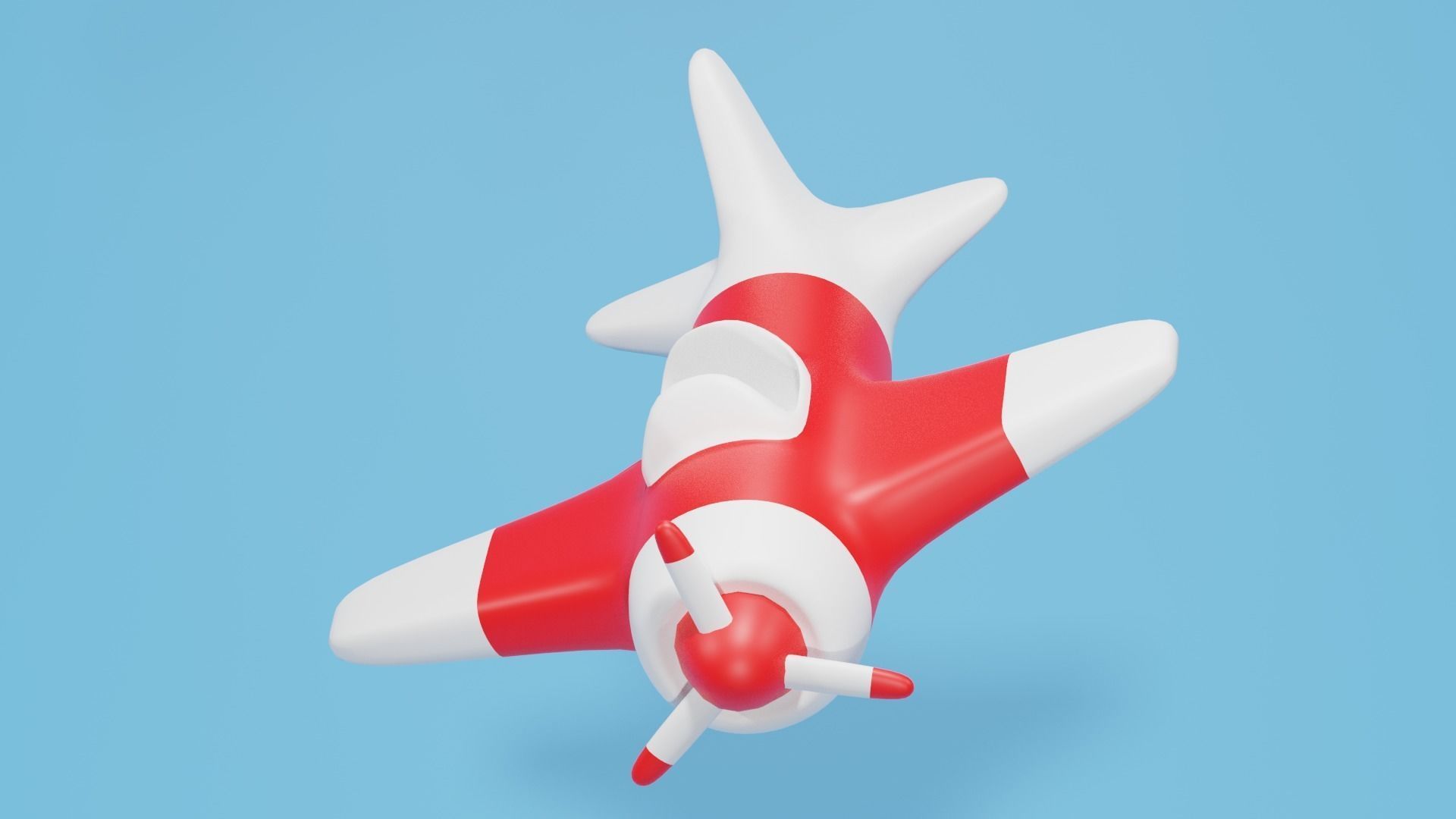 Cartoon Airplane 3D model_4