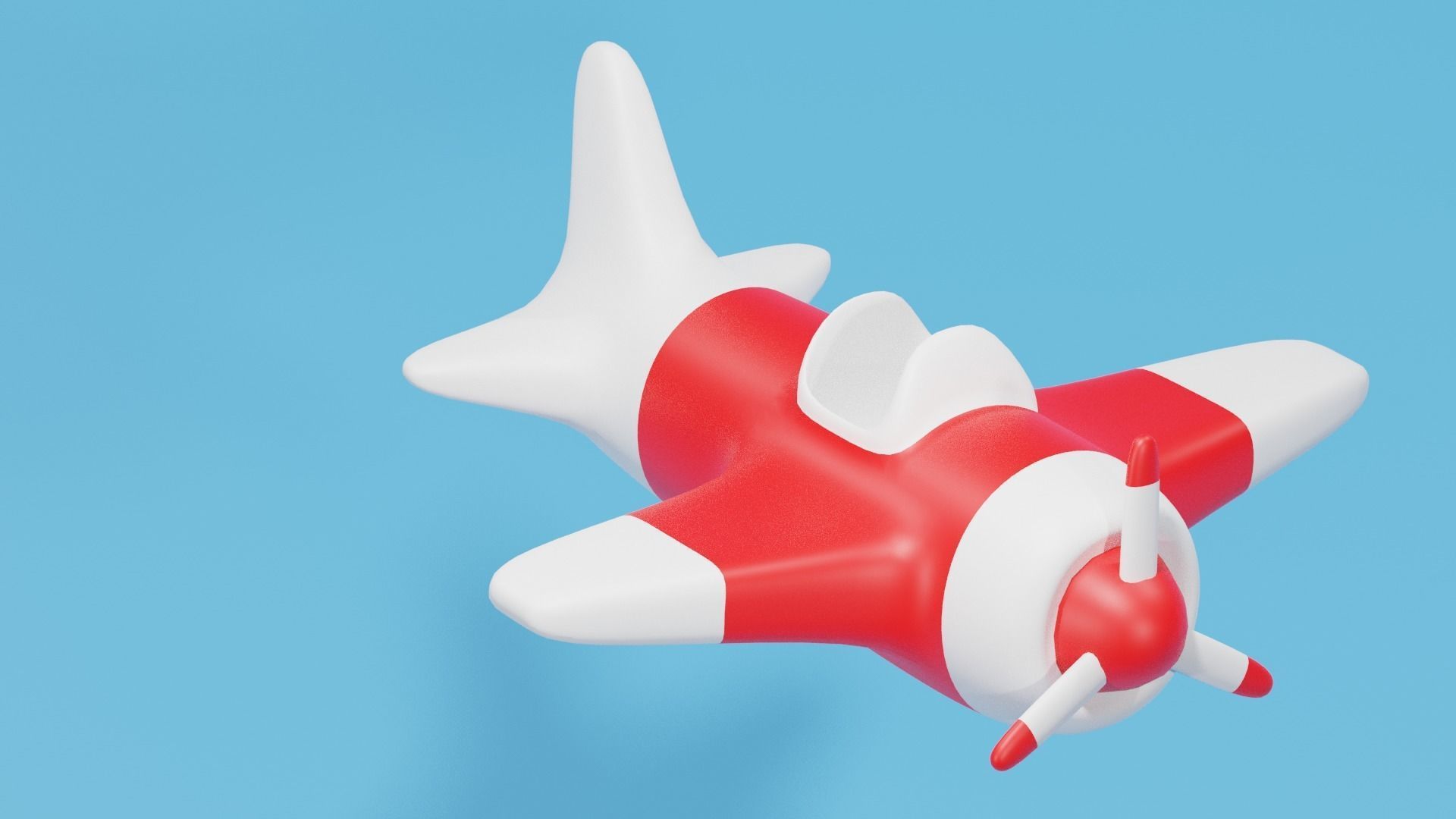Cartoon Airplane 3D model_2