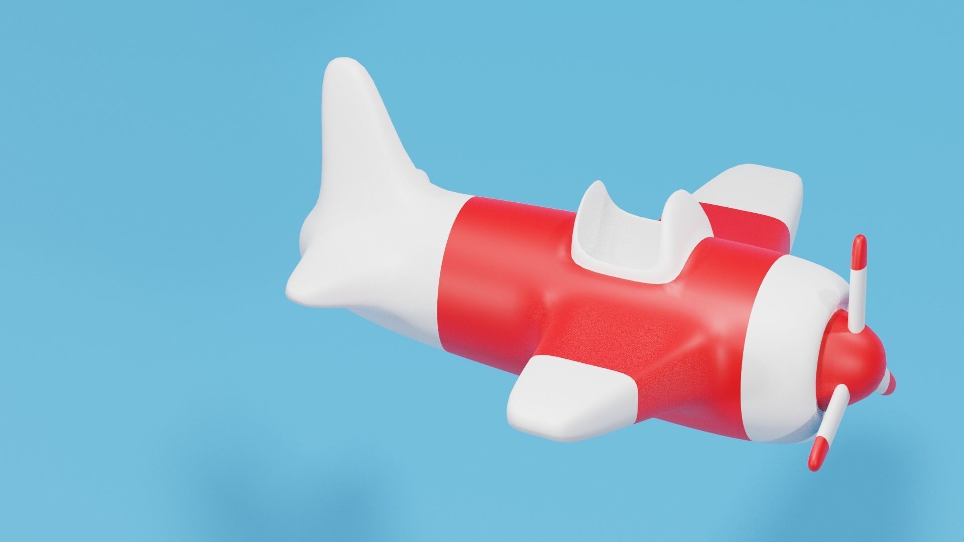 Cartoon Airplane 3D model_12