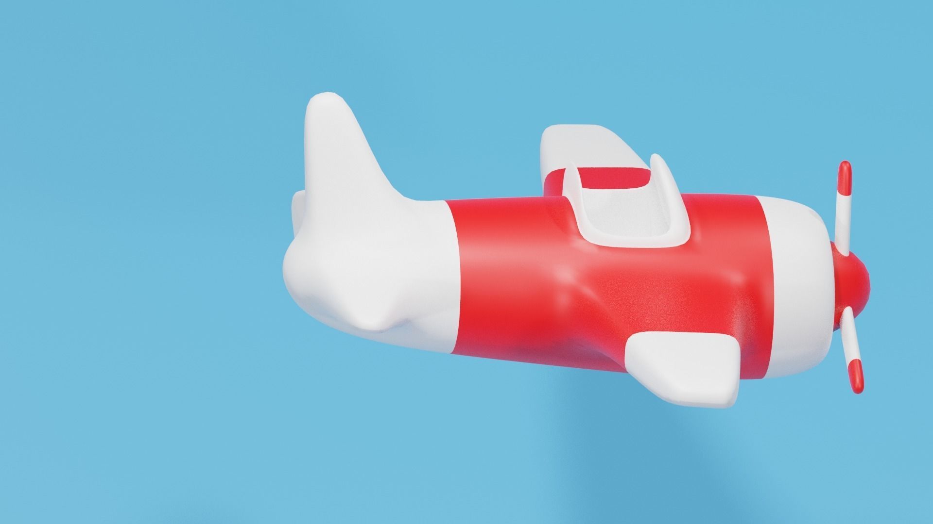 Cartoon Airplane 3D model_13