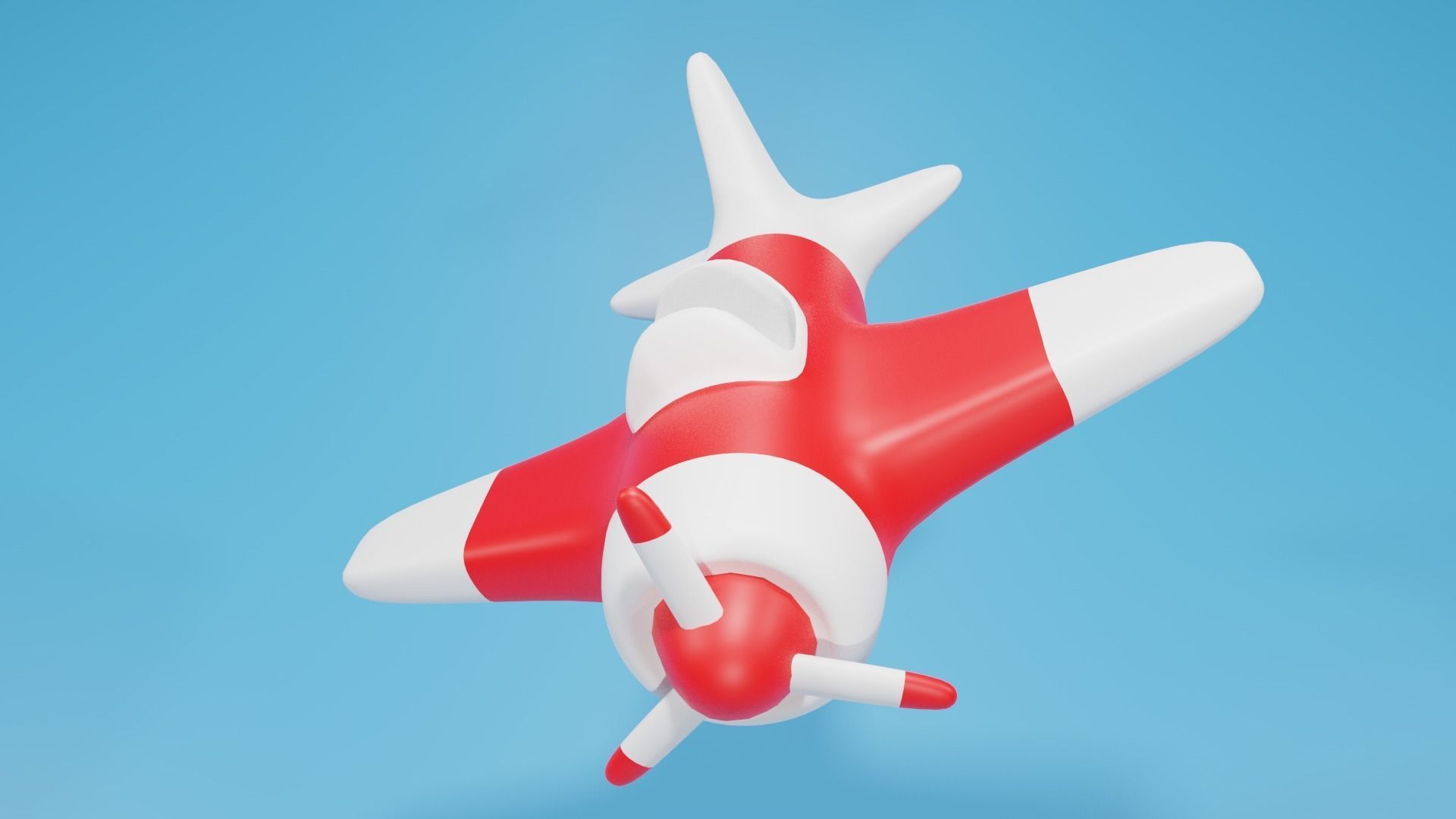 Cartoon Airplane 3D model_3