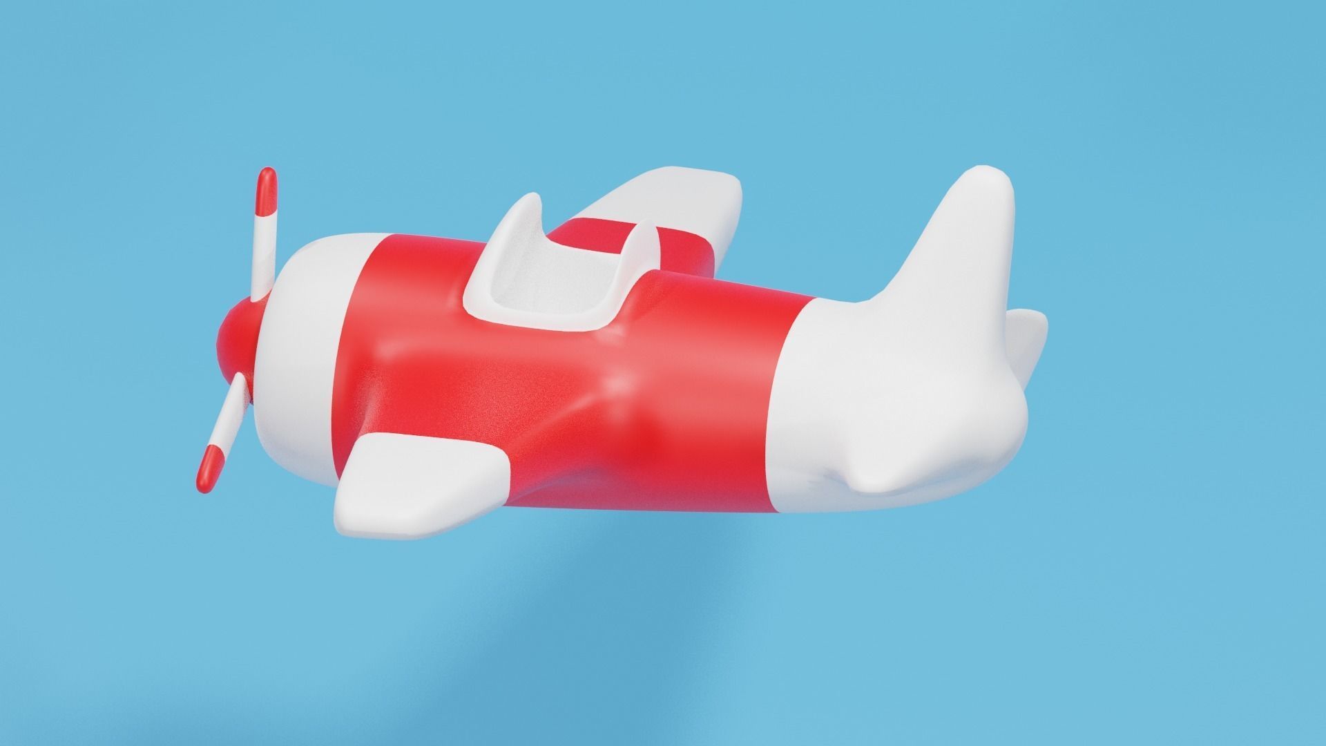 Cartoon Airplane 3D model_18