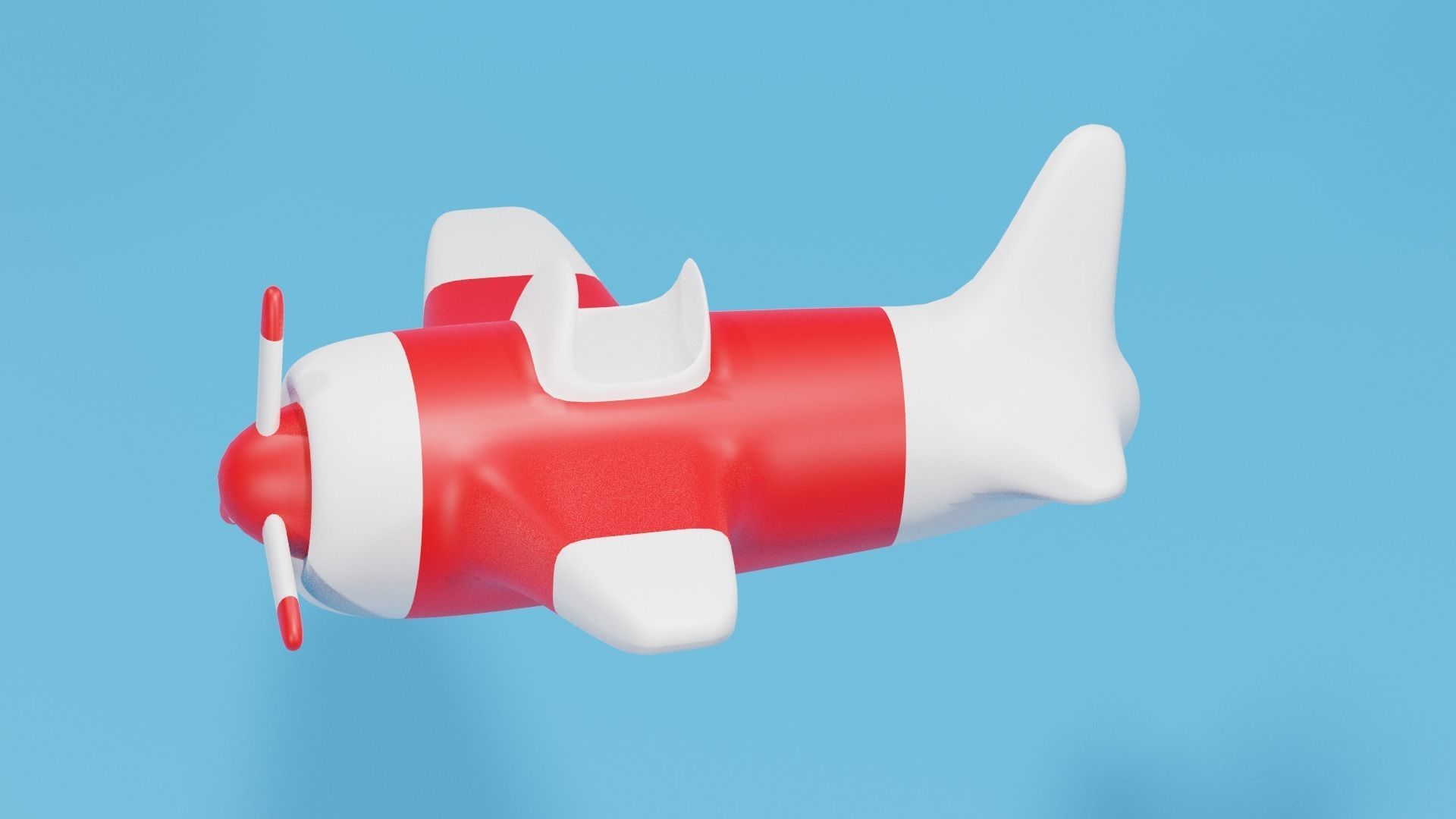 Cartoon Airplane 3D model_19