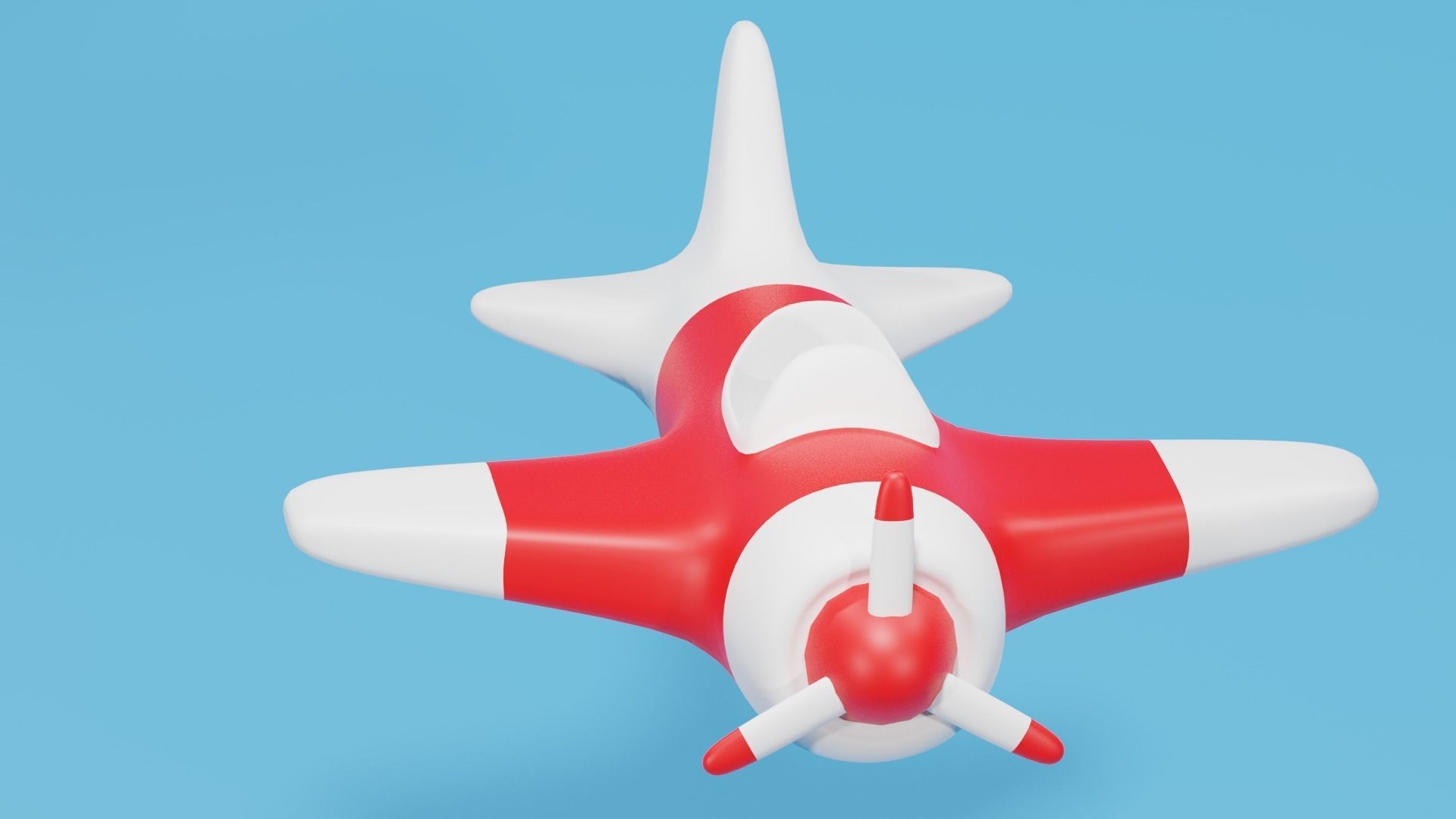 Cartoon Airplane 3D model_1