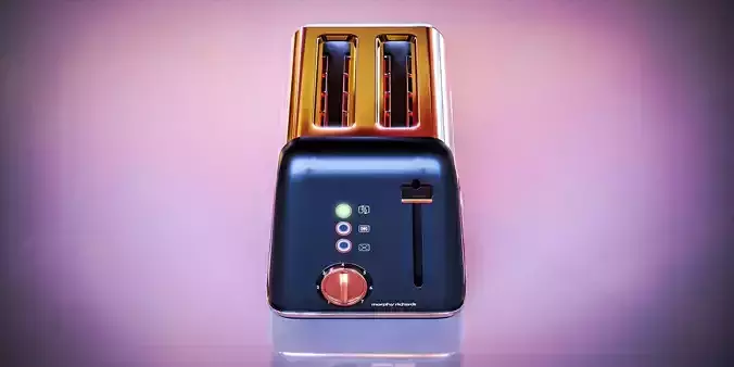 Black and Chrome Toaster 3D model