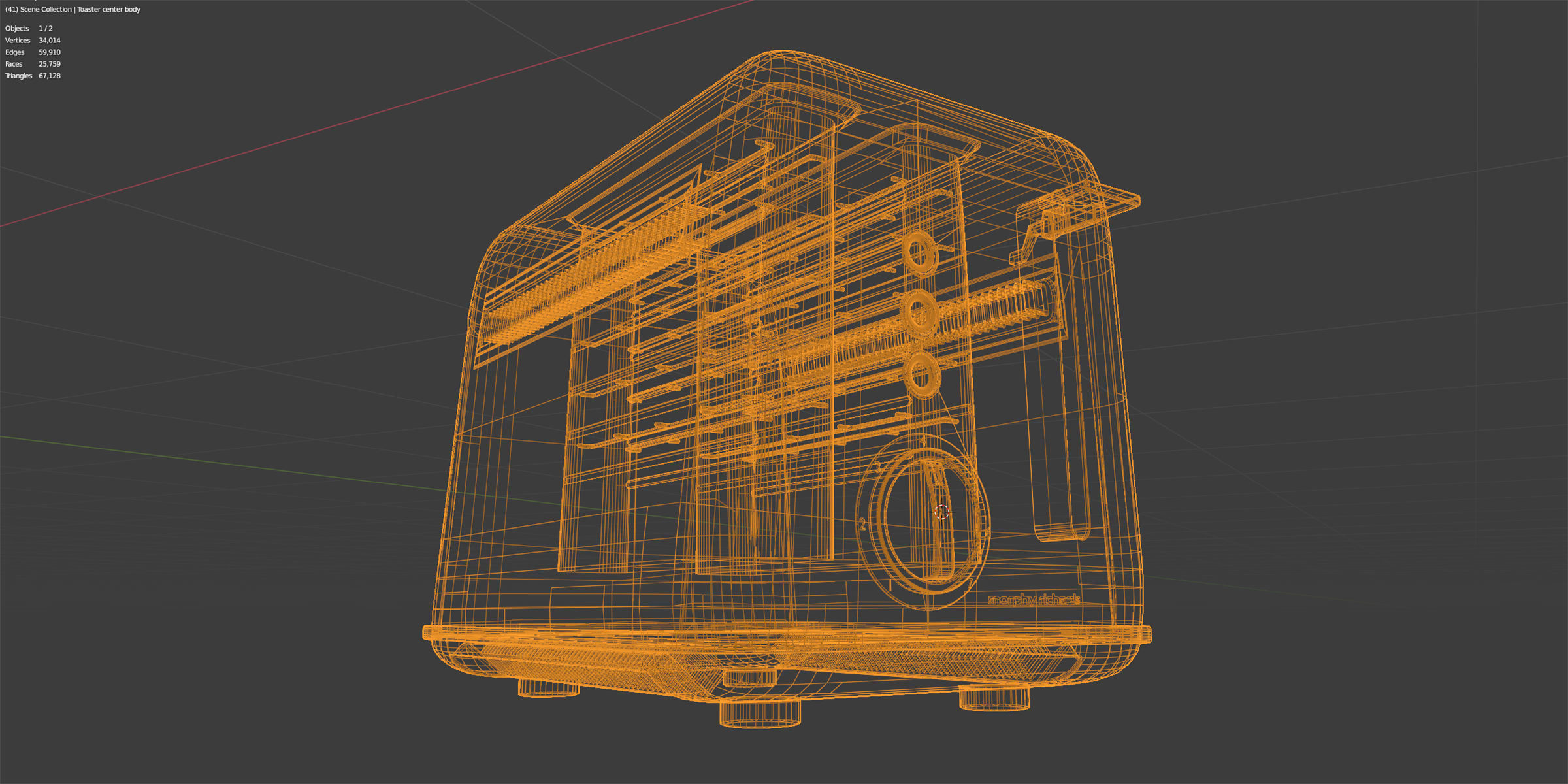 Black and Chrome Toaster 3D model_7