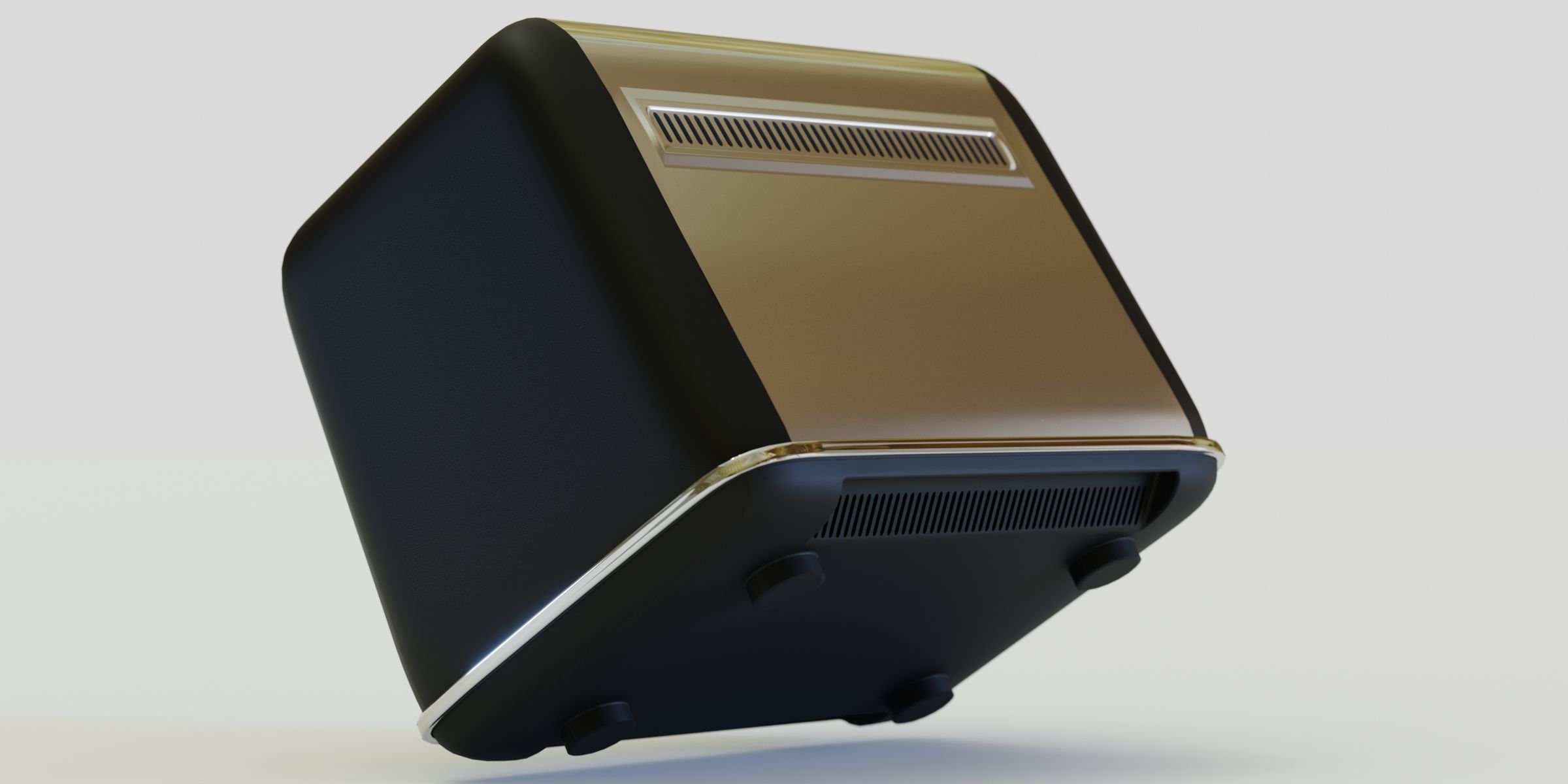 Black and Chrome Toaster 3D model_4