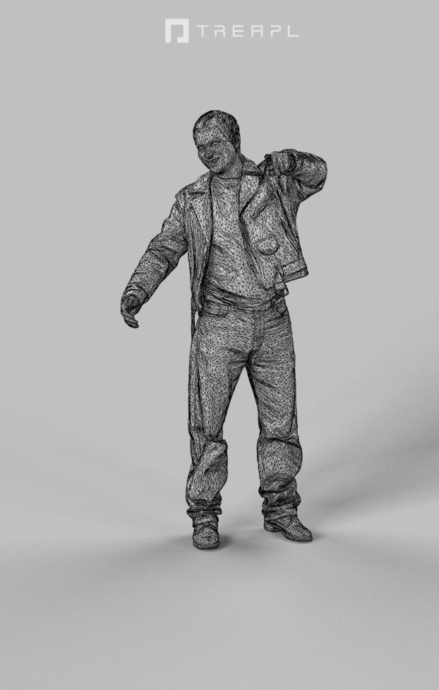 3d crowds and a foreground casual punk rock man Victory 3D Model Collection_18