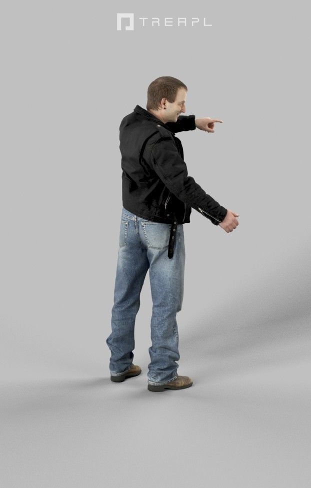 3d crowds and a foreground casual punk rock man Victory 3D Model Collection_16