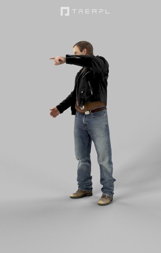 3d crowds and a foreground casual punk rock man Victory 3D Model Collection_13