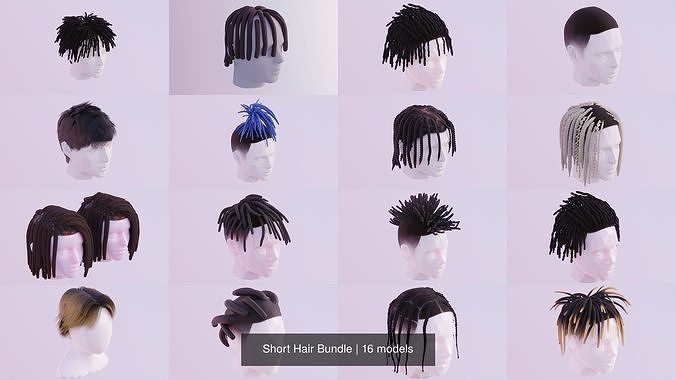 Short Hair Bundle 3D Model Collection