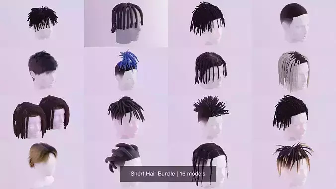 Short Hair Bundle 3D Model Collection
