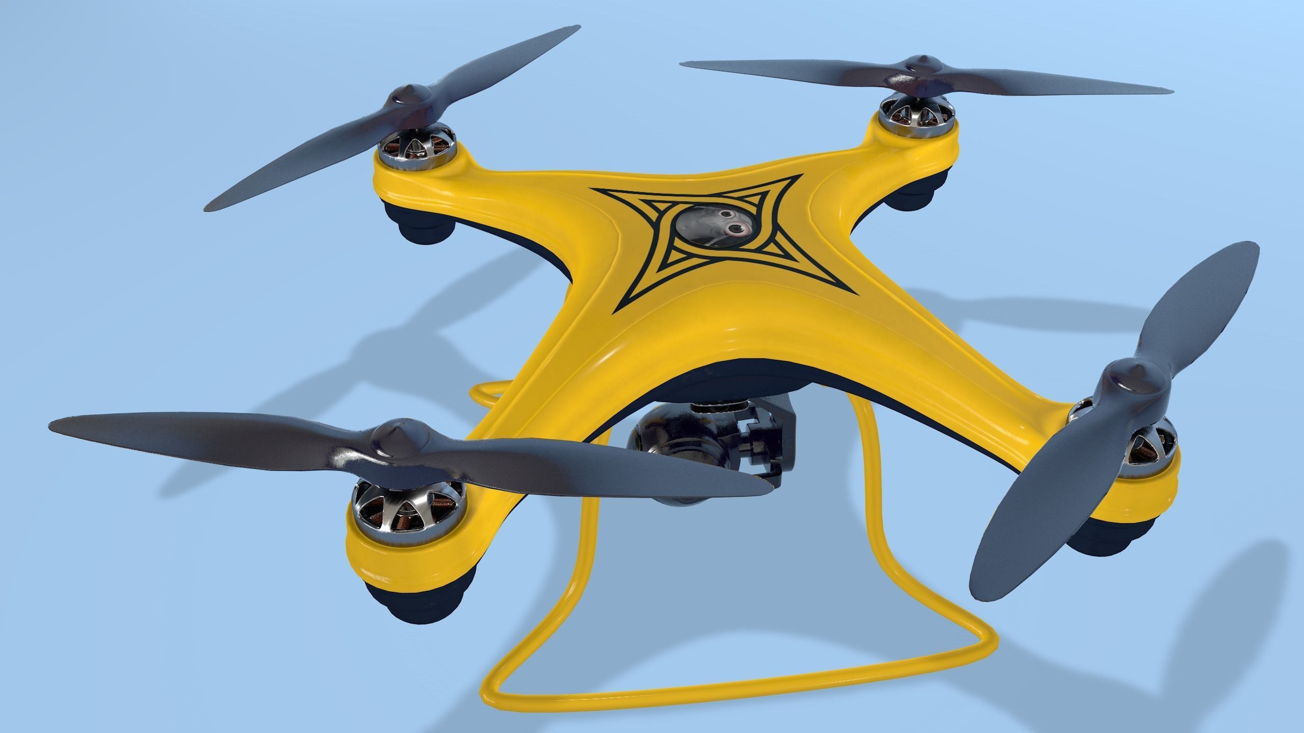 Drone 3d model with propellers 3D model_1