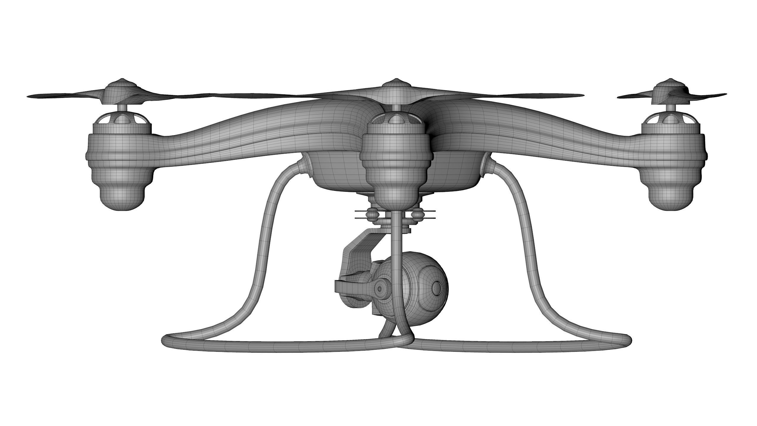 Drone 3d model with propellers 3D model_6