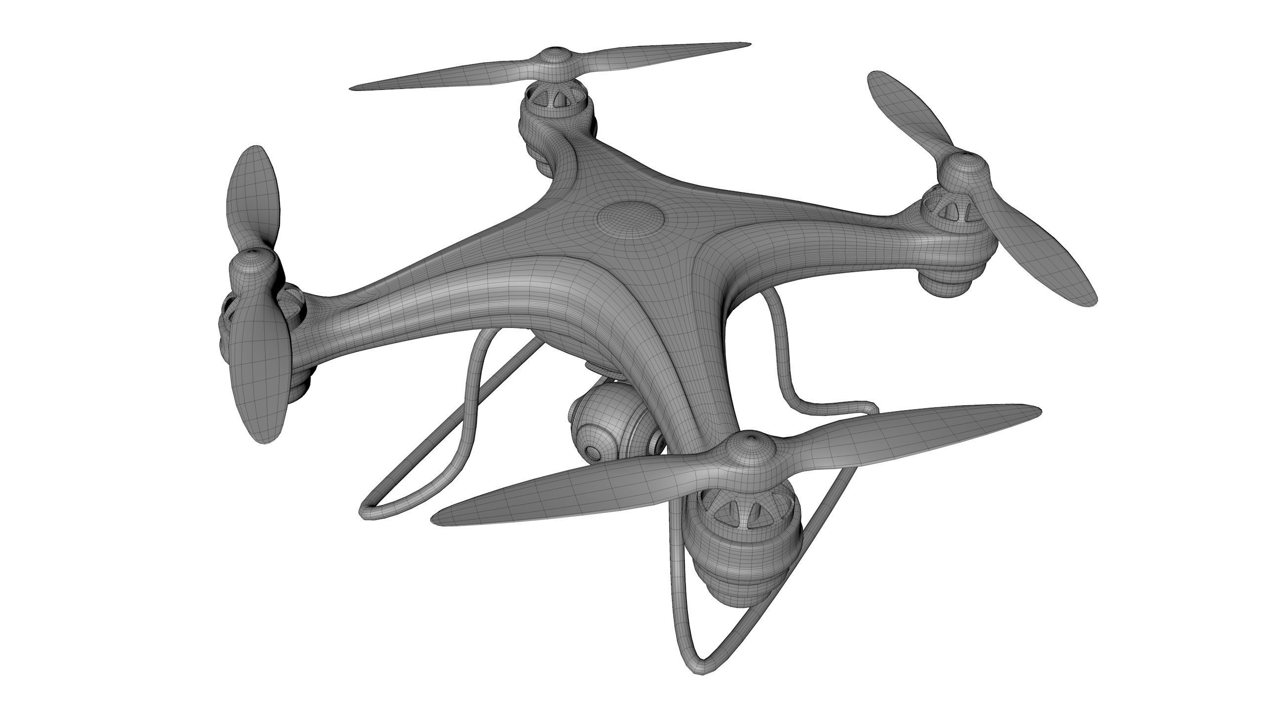 Drone 3d model with propellers 3D model_4