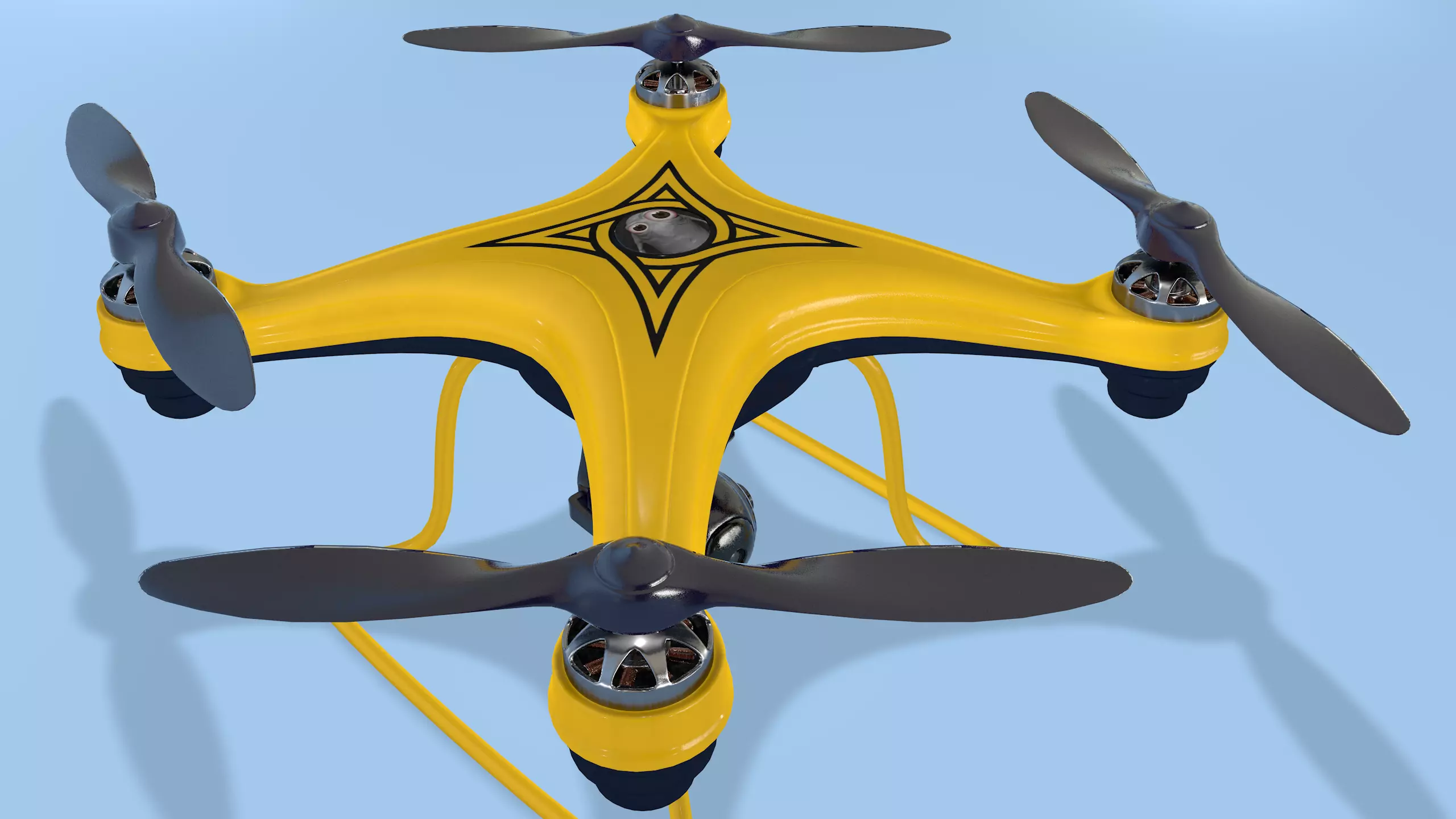 Drone 3d model with propellers 3D model_0