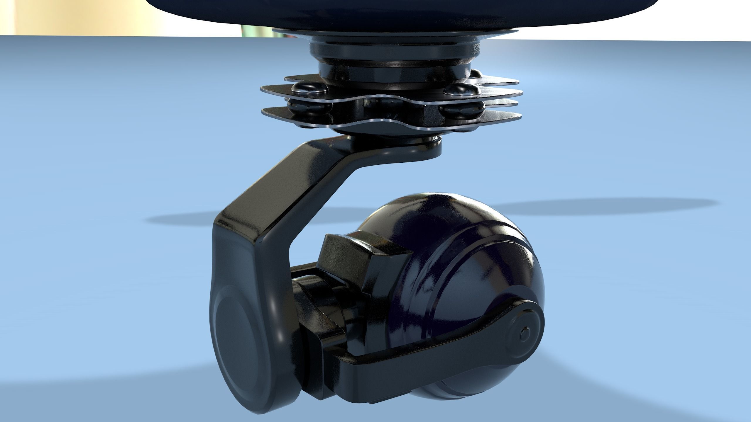 Drone 3d model with propellers 3D model_3