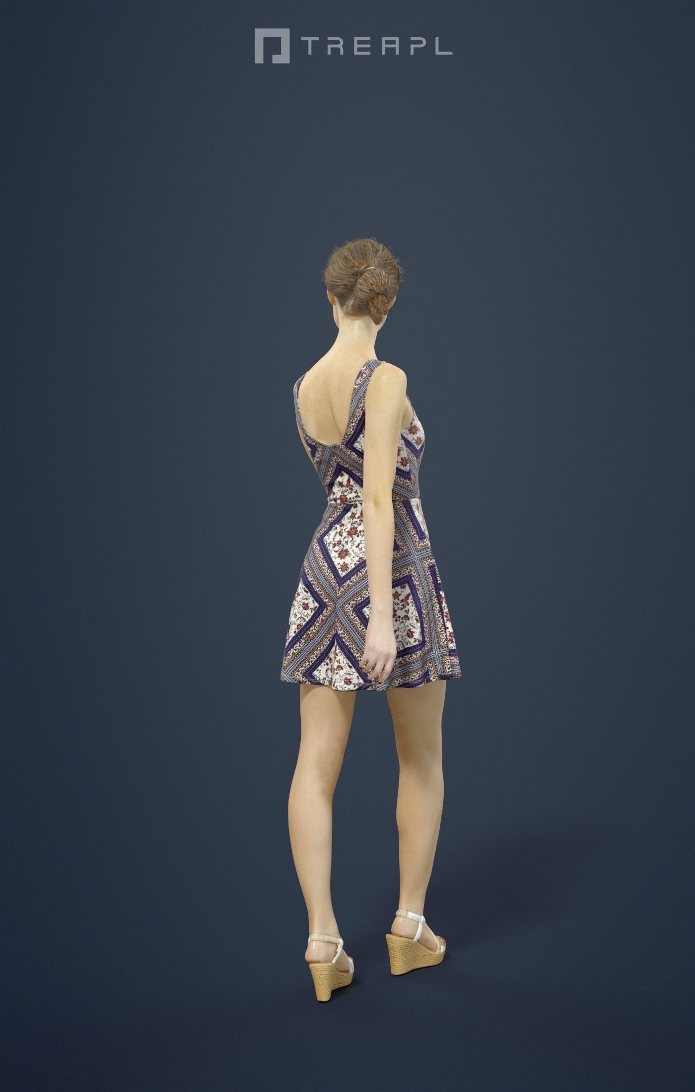 3d crowds and a foreground walking casual woman Aspiration 3D Model Collection_21