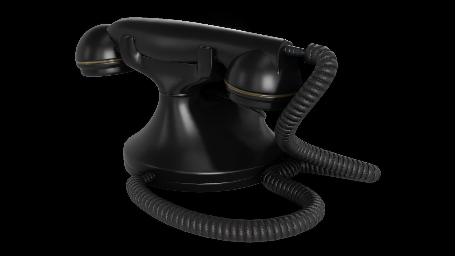 Retro phone Low-poly 3D model_4