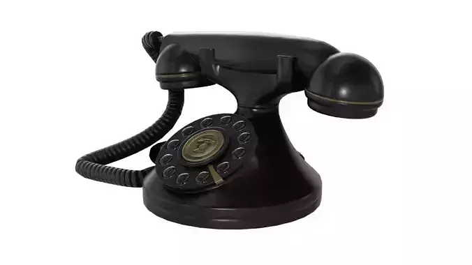 Retro phone Low-poly 3D model