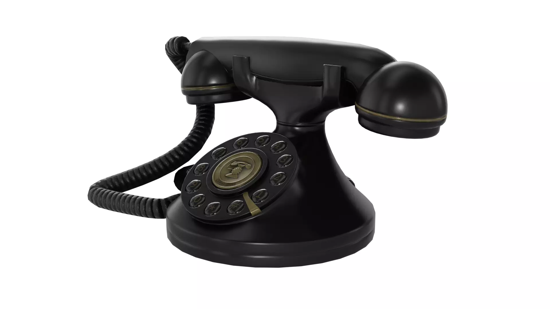 Retro phone Low-poly 3D model_0