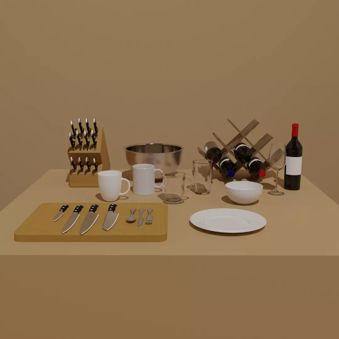 Kitchen Items Pack Free 3D model