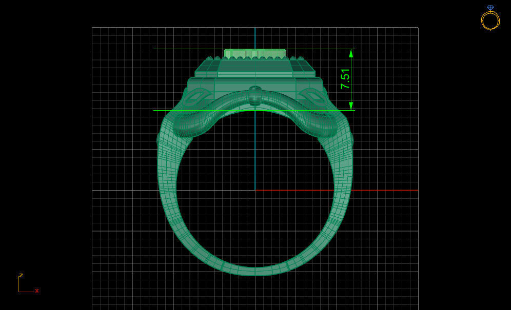 Men dollar ring with gold print 3D print model_8