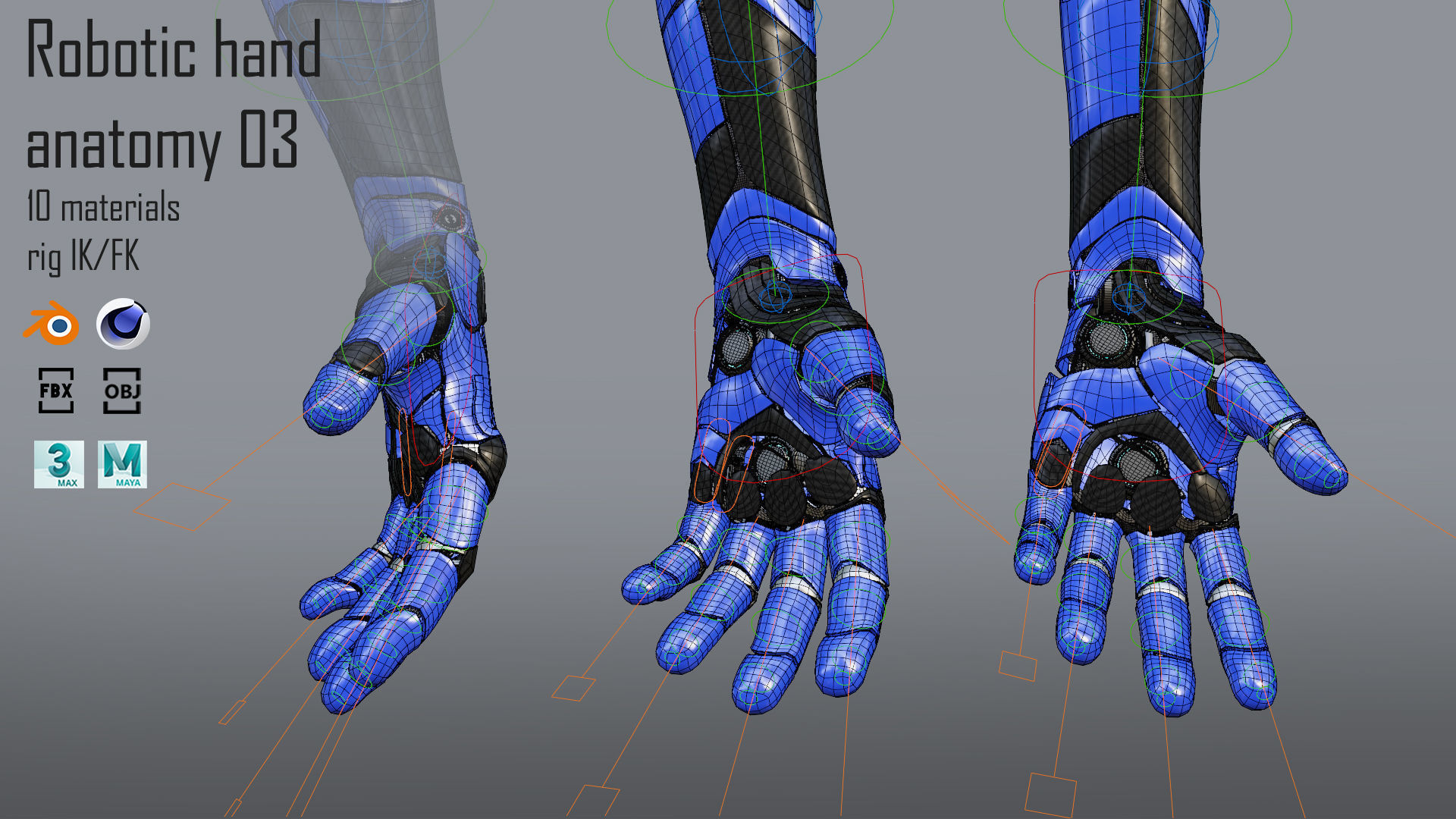 Robotic hand anatomy 03 3D model_11