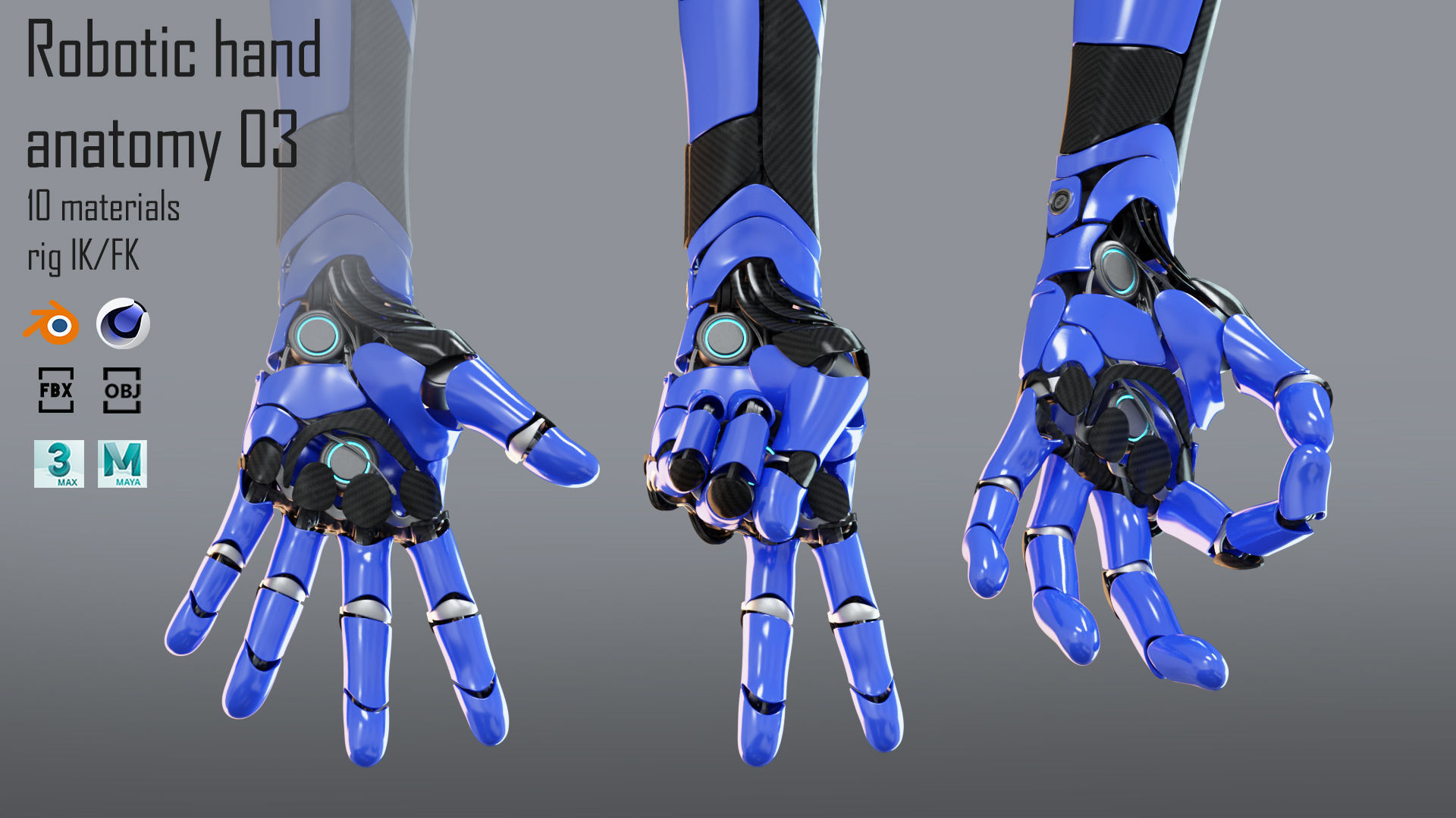 Robotic hand anatomy 03 3D model_3