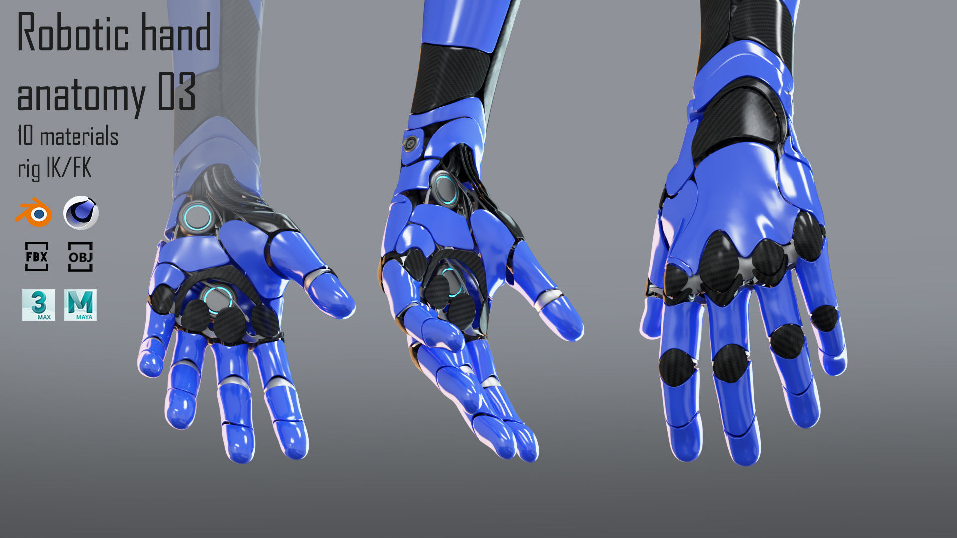 Robotic hand anatomy 03 3D model_6