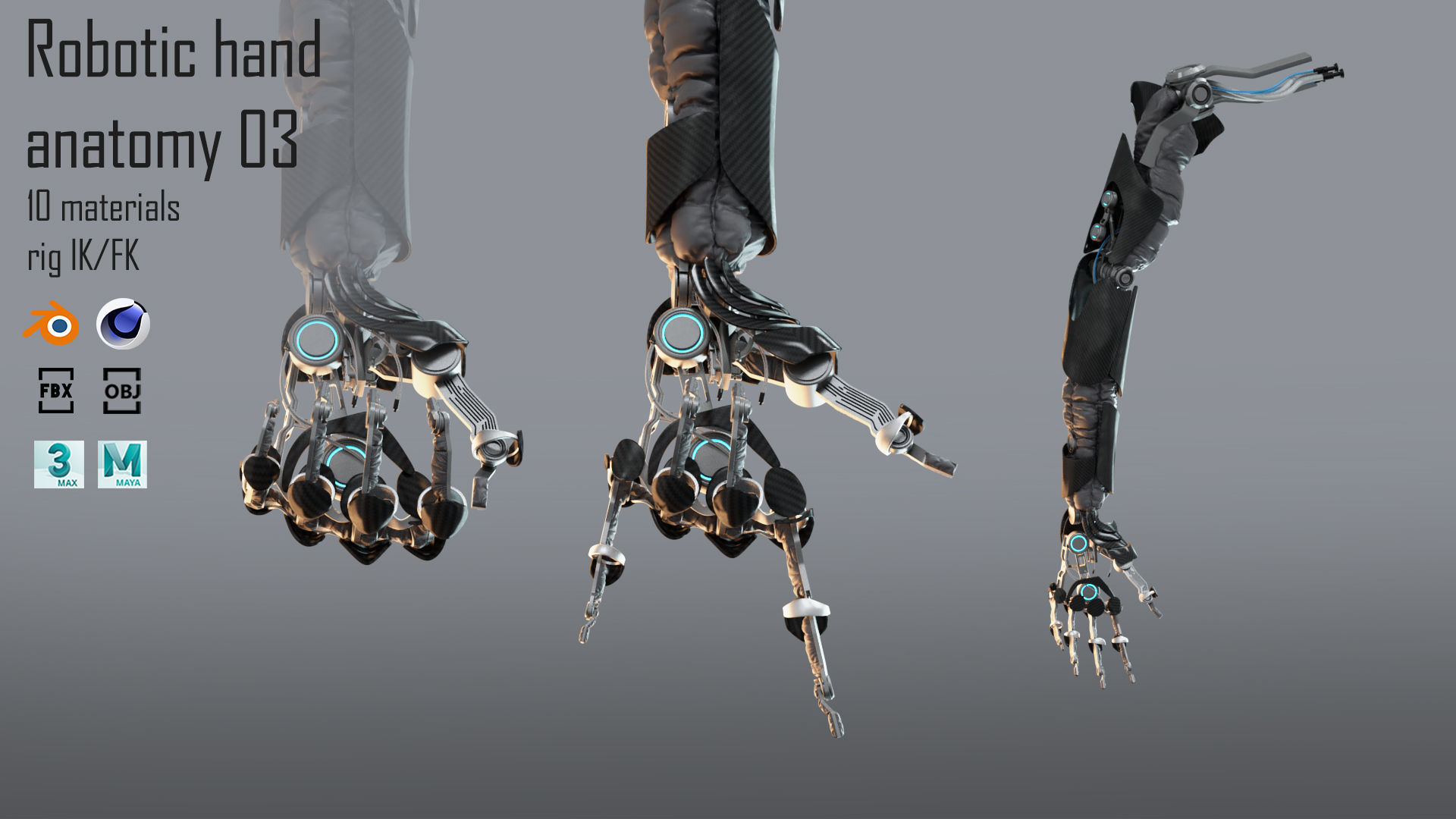 Robotic hand anatomy 03 3D model_1