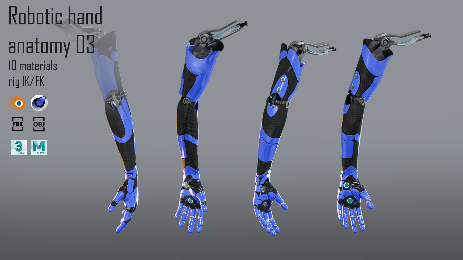 Robotic hand anatomy 03 3D model_12